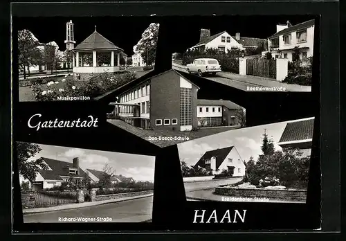 AK Haan, Beethovenstrasse, Breidenhofer Strasse, Musikpavillon