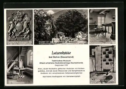 AK Luisenhütte b. Balve, Technisches Museum, Hochofenanlage