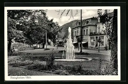 AK Dieringhausen /Rhld., Park mit Springbrunnen