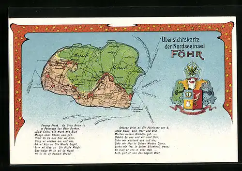 AK Föhr, Übersichtskarte der Insel