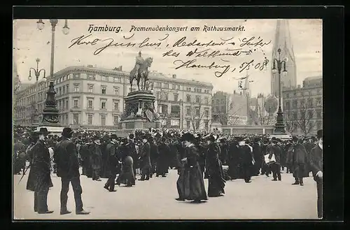 AK Hamburg, Promenadenkonzert am Rathausmarkt