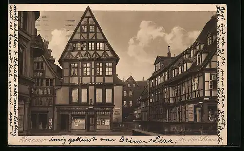 AK Hannover, Partie an der Leine, Gasthof Altes Bierhaus Zur Residenz, Fachwerkhaus