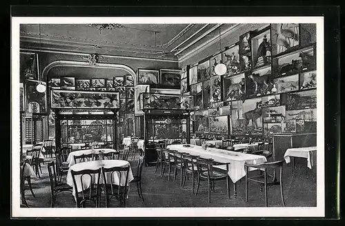 AK Bochum, Innenansicht Restaurant zur Uhle, Wilhelmstrasse 10