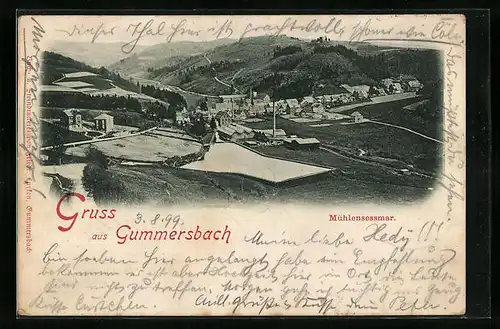 AK Gummersbach, Ortsansicht mit Mühlensessmar