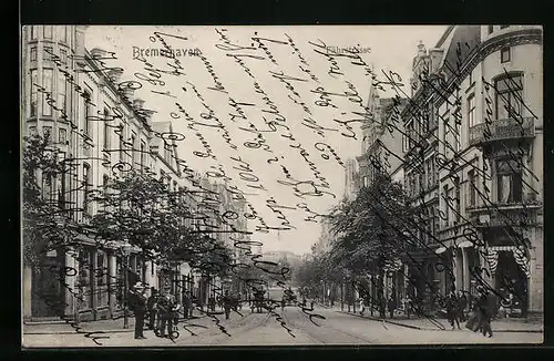 AK Bremerhaven, Fährstrasse mit Passanten