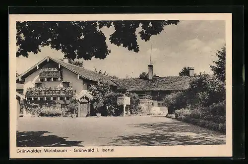 AK Grünwald i. Isartal, Gasthaus Grünwalder Weinbauer