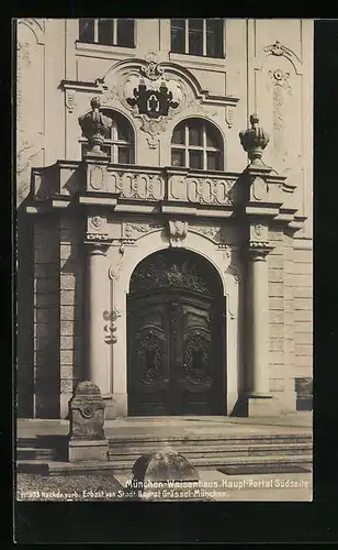 AK München-Neuhausen, Waisenhaus, Haupt-Portal Südseite