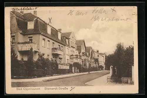 AK Bad Oeynhausen, Bismarck-Strasse mit Villen