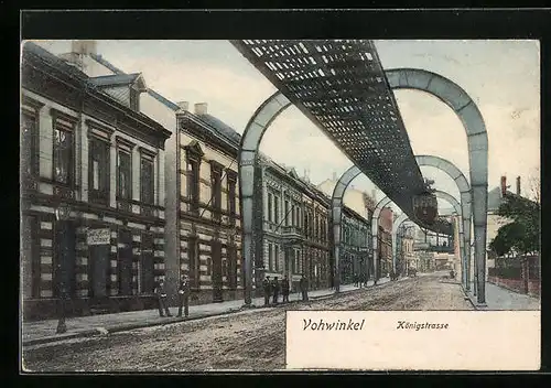 AK Vohwinkel, Königstrasse mit Schwebebahn