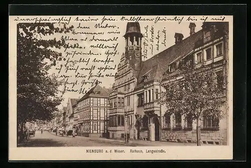 AK Nienburg a. d. Weser, Rathaus und Langestrasse