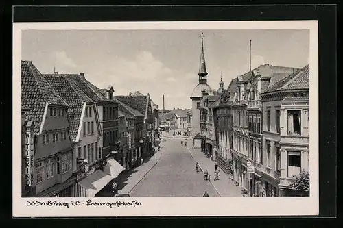 AK Oldenburg, Langestrasse mit Passanten