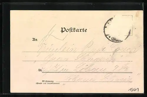 AK Löbau i. S., Ortspartie mit Park und Geschäften