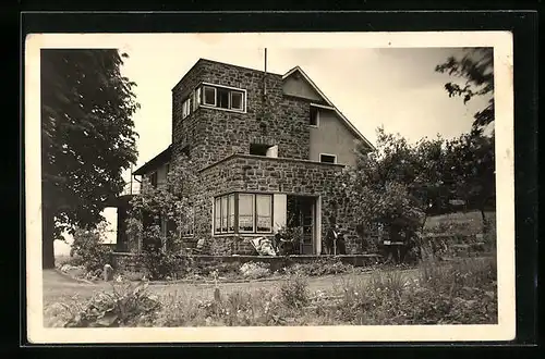 Foto-AK Lindlar, Haus Sager in der Gartenansicht