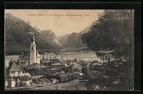 AK Toblach, Teilansicht mit Eingang ins Ampezzotal
