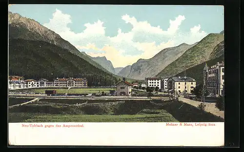 AK Neu-Toblach, Panorama gegen das Ampezzotal