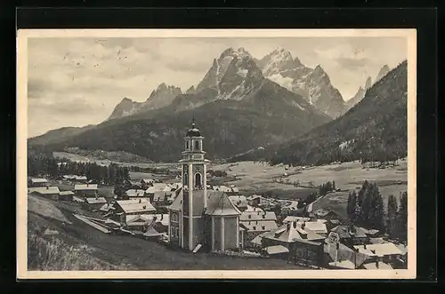 AK Sesto, Teilansicht mit Kirche, Dolomiten