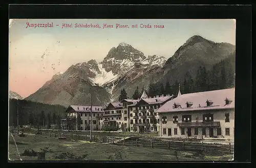 AK Schluderbach /Ampezzotal, Hotel Schluderbach mit Croda Rossa