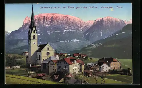 AK Unterinn, Ortsansicht gegen den Schlern