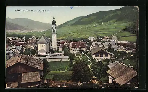 AK Toblach, Ortsansicht mit Kirche