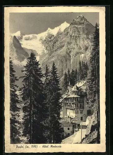 AK Trafoi, Hôtel Madaccio mit Bergpanorama