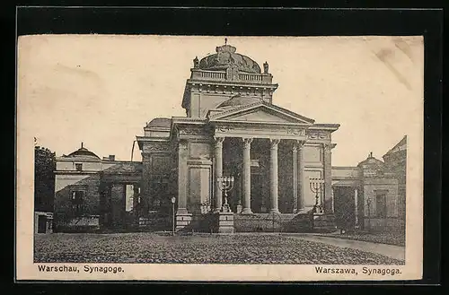 AK Warschau, Ansicht der Synagoge