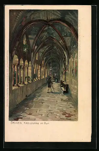 Künstler-AK Zeno Diemer: Brixen, Kreuzgang im Dom