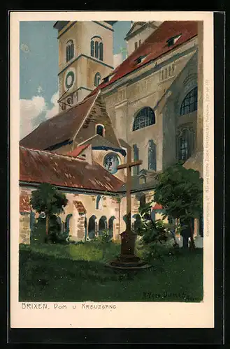 Künstler-AK Zeno Diemer: Brixen, Dom und Kreuzgang