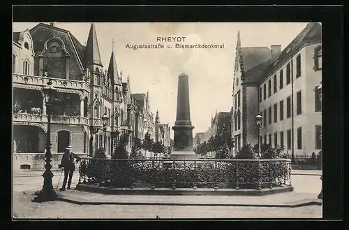 AK Rheydt, Augustastrasse und Bismarckdenkmal