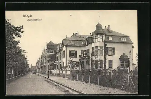 AK Rheydt, Partie in der Augustastrasse mit Seitenansicht einer Villa