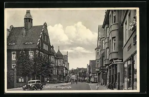 AK Gütersloh, Königstrasse mit Geschäften