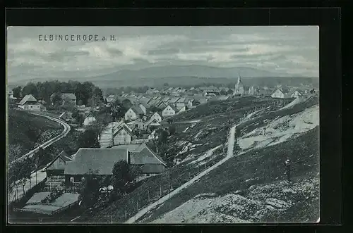 AK Elbingerode a. H., Ortsansicht mit Strassen aus der Vogelschau