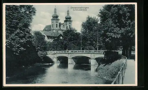 AK Donaueschingen, Partie an der Schützenbrücke