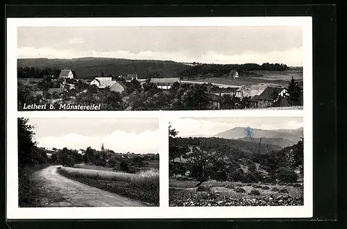 AK Lethert bei Münstereifel, Panorama des Ortes, Landschaft