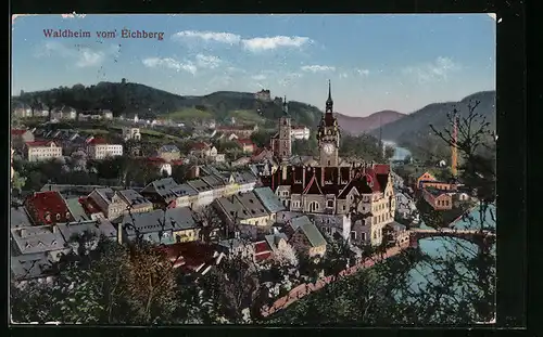 AK Waldheim, Ortsansicht vom Eichberg