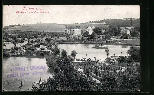 AK Döbeln /Sa., Bürgergarten und Rosenanlagen