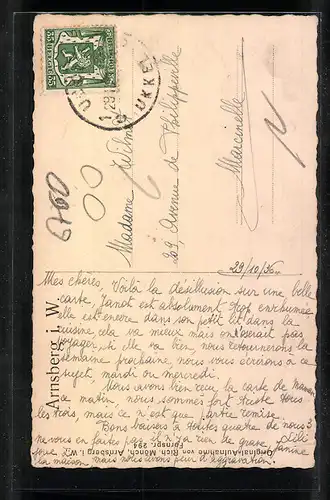 AK Arnsberg i. W., Ortspartie mit Fachwerkhäusern