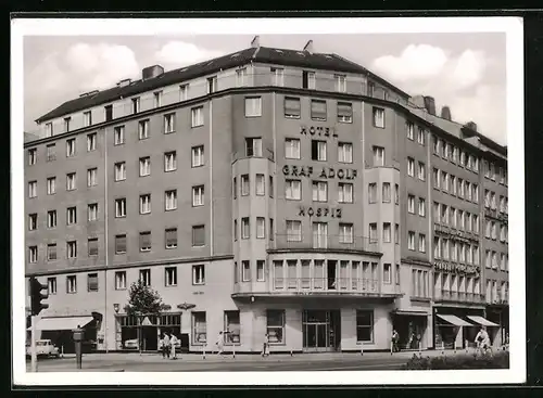 AK Düsseldorf, Hotel und Hospiz Graf Adolf, Stresemannplatz 1