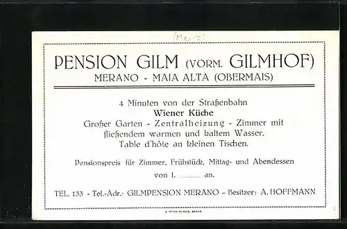 AK Merano-Maia Alta, Pension Gilm