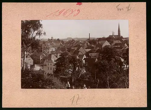 Fotografie Brück & Sohn Meissen, Ansicht Hainichen i. Sa., Blick über den Ort mit Kirche
