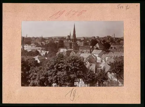 Fotografie Brück & Sohn Meissen, Ansicht Hainichen i. Sa., Blick über die Stadt mit der Kirche