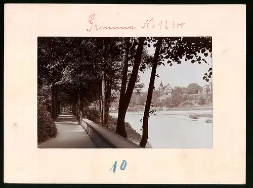 Fotografie Brück & Sohn Meissen, Ansicht Grimma, Partie am Promenadenweg mit Blick nach der Gattersburg