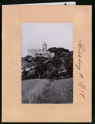 Fotografie Brück & Sohn Meissen, Ansicht Saaleck a. Saale, Blick auf die Rudelsburg