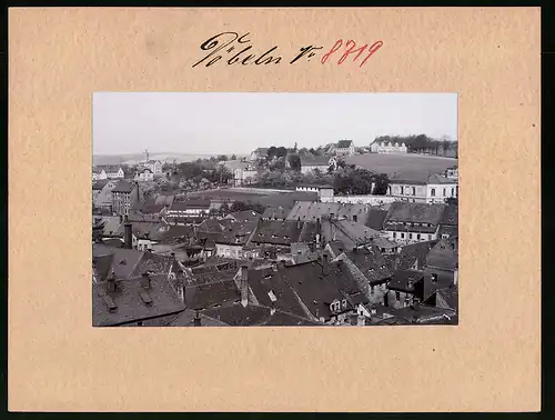 Fotografie Brück & Sohn Meissen, Ansicht Döbeln, Blick über die Dächer der Stadt mit Haus an den Mulden Terassen