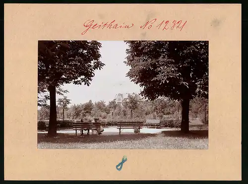 Fotografie Brück & Sohn Meissen, Ansicht Geithain, Partie im Stadtpark mit Blick auf ein Wohnhaus