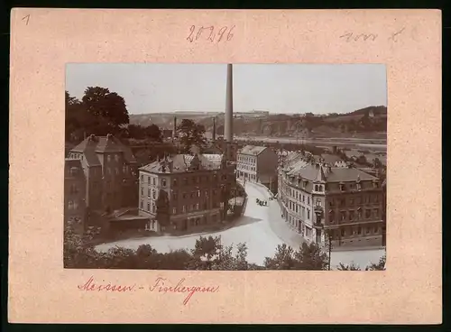 Fotografie Brück & Sohn Meissen, Ansicht Meissen i. Sa., Fischergasse & Leipziger Strasse mit Cafe & Conditorei Paul Heyde