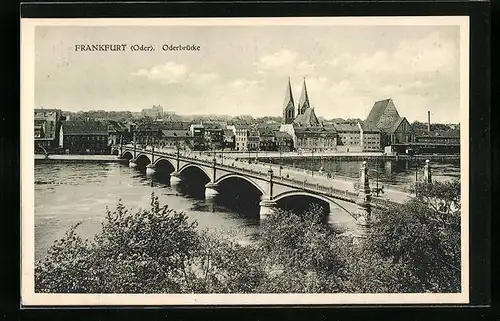 AK Frankfurt a. O., Blick zur Oderbrücke