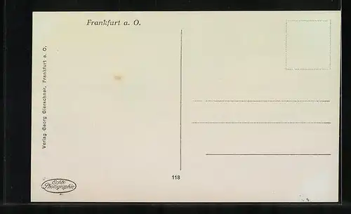 AK Frankfurt a. O., Ortsansicht mit Flusspartie