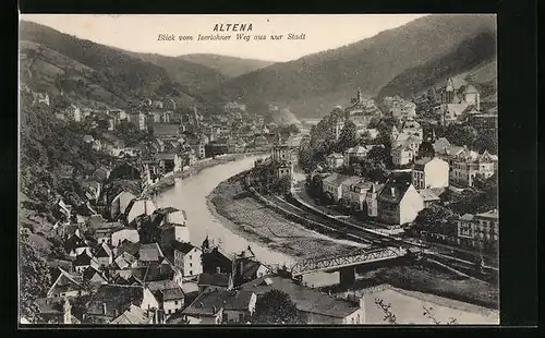 AK Altena, Blick vom Iserlohner Weg aus zur Stadt