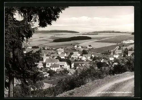 AK Oberschledorn /Hochsauerland, Der Ort und Umgebung aus der Vogelschau