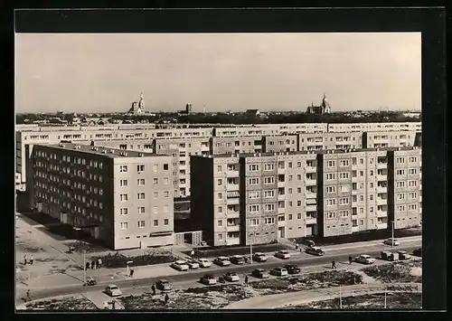 AK Stralsund, Knieper-West III aus der Vogelschau, Altstadt